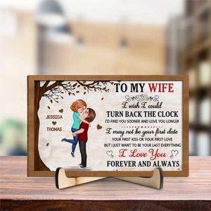 I Love You Forever And Always - Personalized Wooden Plaque - Valentine's Day Gift For Couple