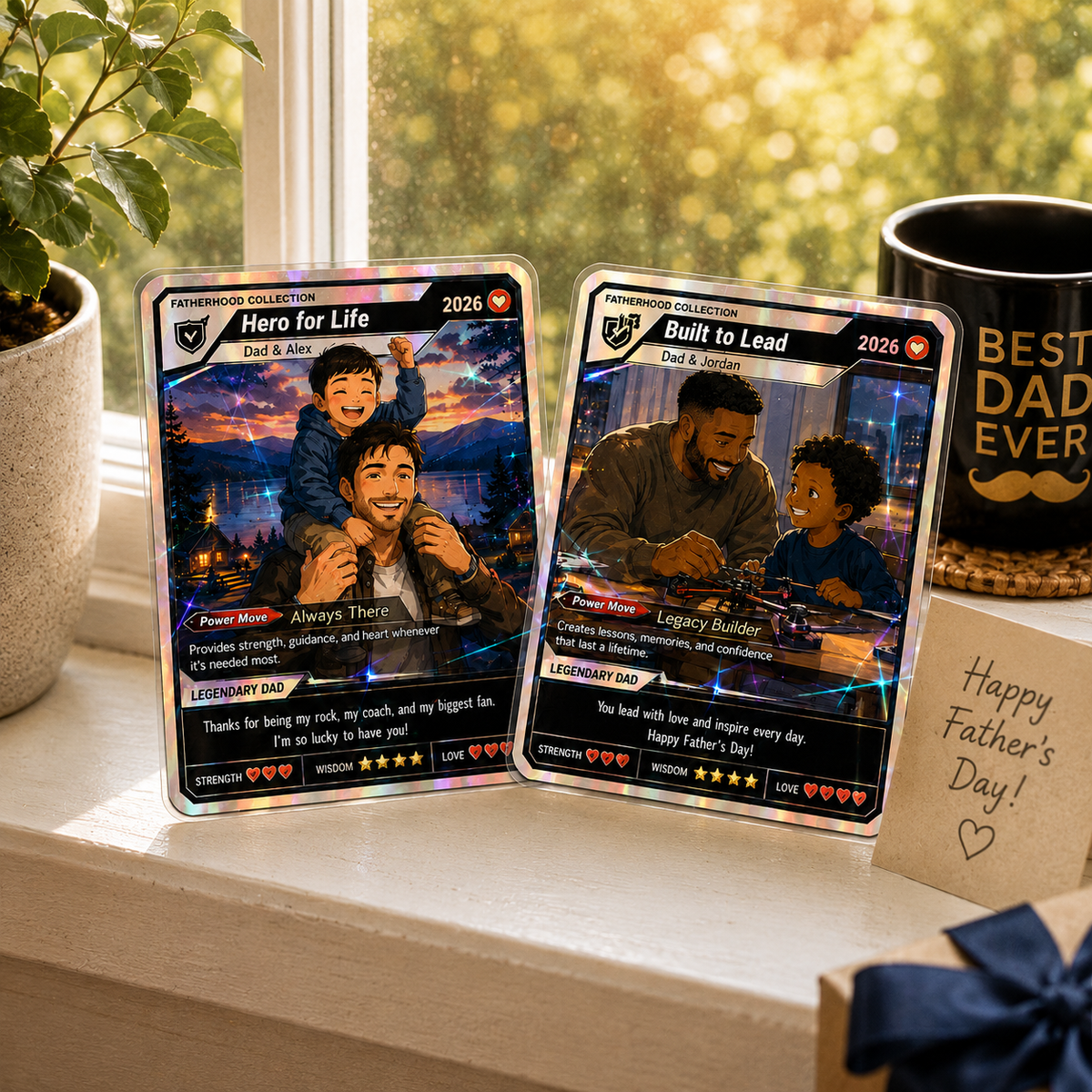 Unique Father s Day Gift for Dad, Custom Trading Card Collection, Fatherhood Collection, Unique Gift For Dad