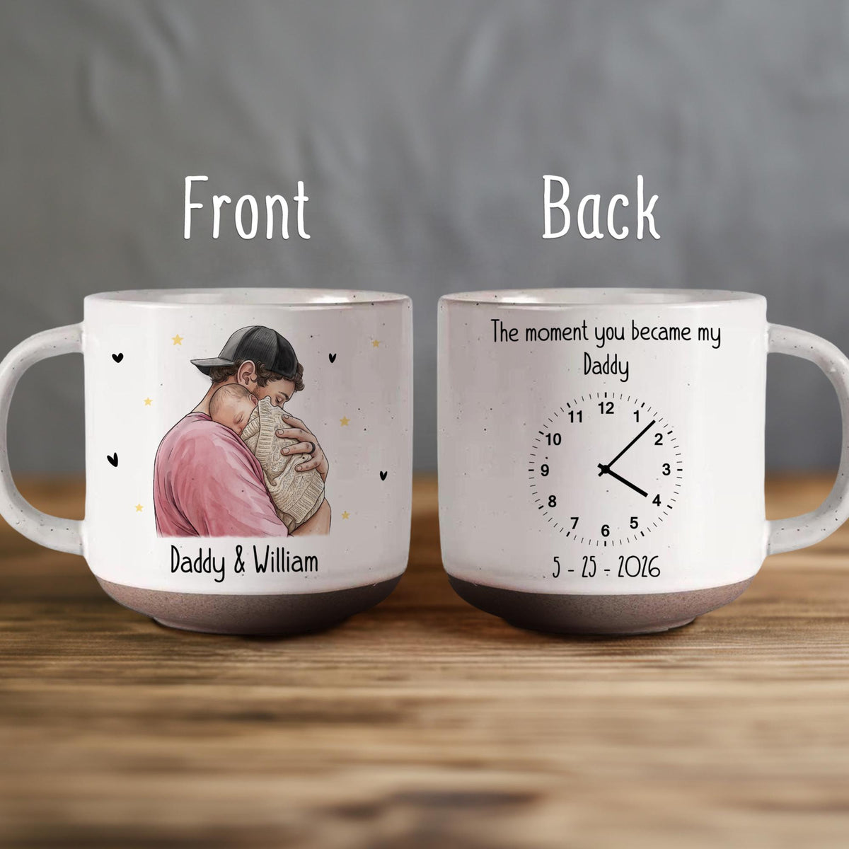 Custom New Born Baby Photo Mug, The Moment You Became My Daddy, First Dad Gift, Fathers Day Gift, Gift for New Daddy Mommy, Best Dad Gift