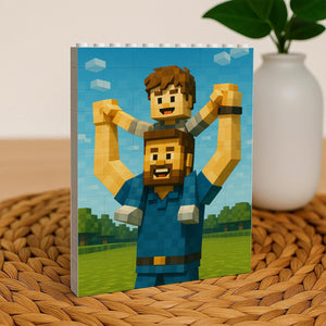 Custom Dad Grandpa & Kid's Photo, Personalized Photo Building Brick Block, Father's Day Gift