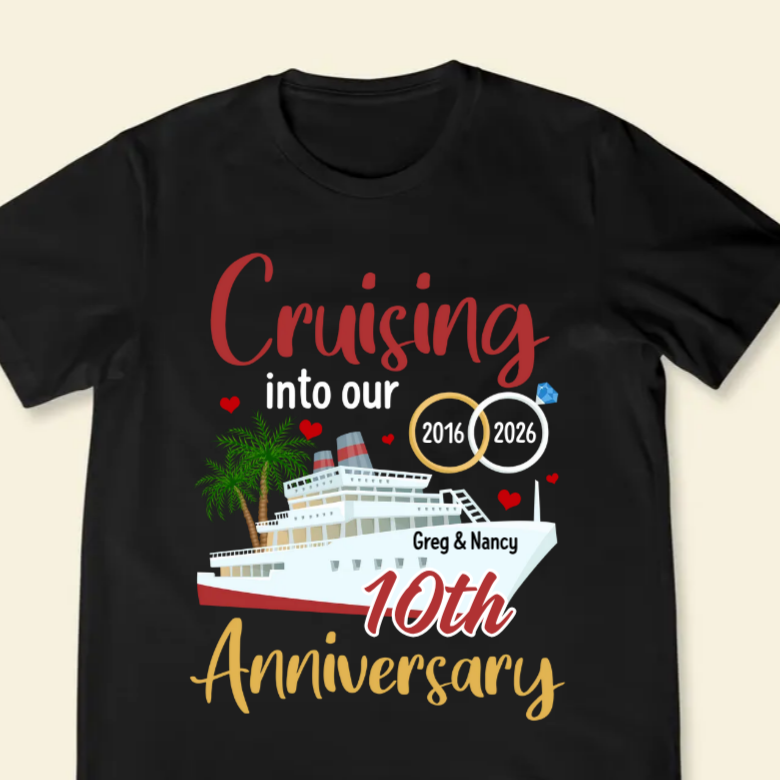 Cruising Into Our Anniversary - Personalized Shirt - Gift For Couple