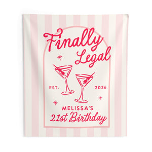 Custom 21st Birthday Banner Decor, Cheers To 21 Years Legal Club, Happy Birthday Party Photo
