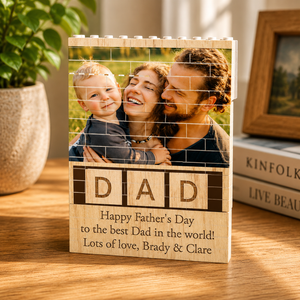 Photo Puzzle Building Custom Picture Brick Brick Puzzles For Dad, Personalised Photo Building Block Birthday Gift, Fathers Day Gift