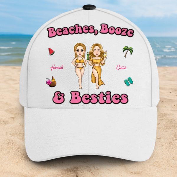 Beaches, Boozes Besties Personalized Classic Cap Summer Vibe