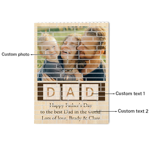 Photo Puzzle Building Custom Picture Brick Brick Puzzles For Dad, Personalised Photo Building Block Birthday Gift, Fathers Day Gift