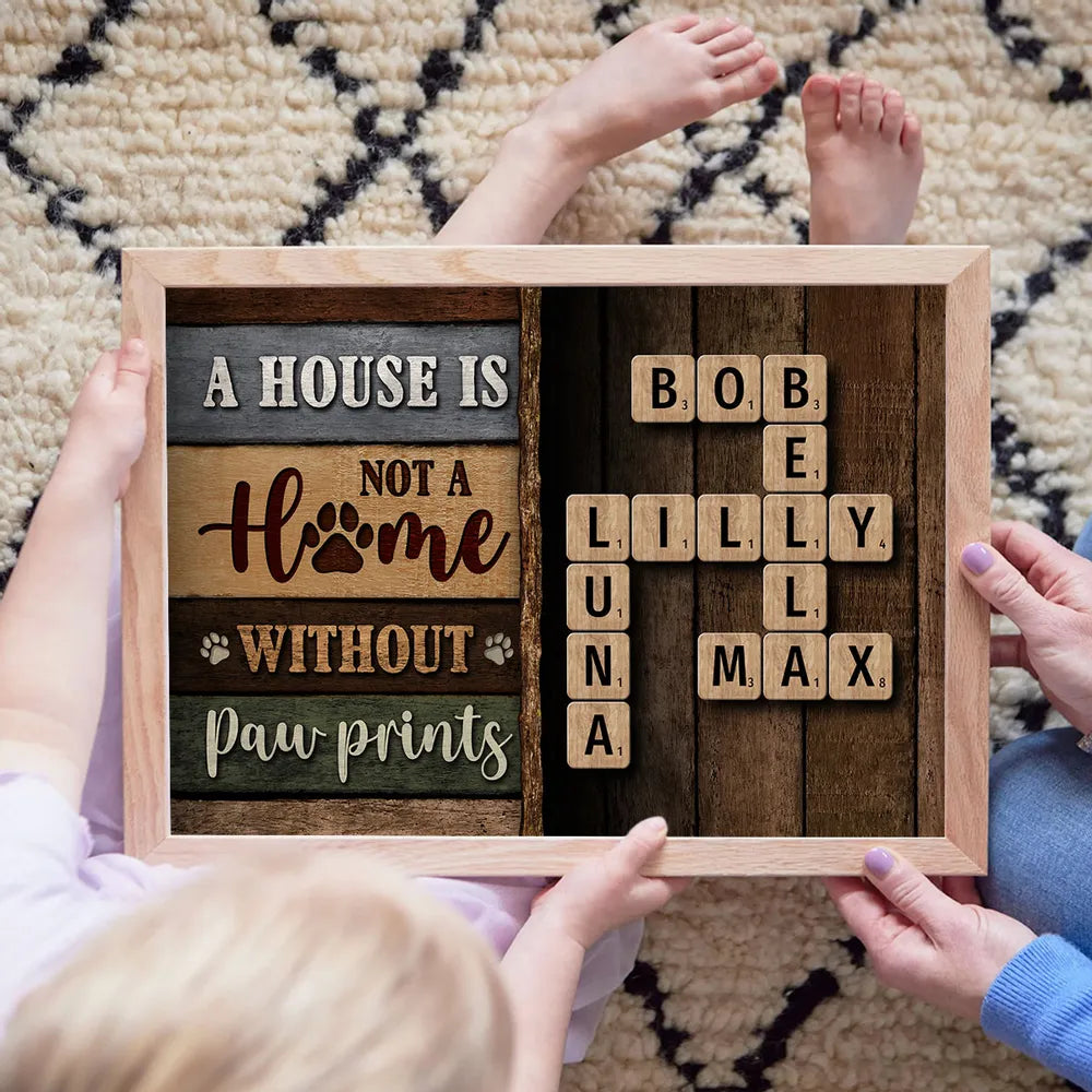 A House Is Not A Home Without Paw Crossword Puzzle - Personalized Canvas - Gift For Family, Gift For Pet Lovers