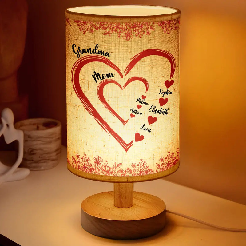 Mom Grandma Sweethearts - Personalized Fabric Lamp - Gift For Mom Grandma, Mother's Day Gift