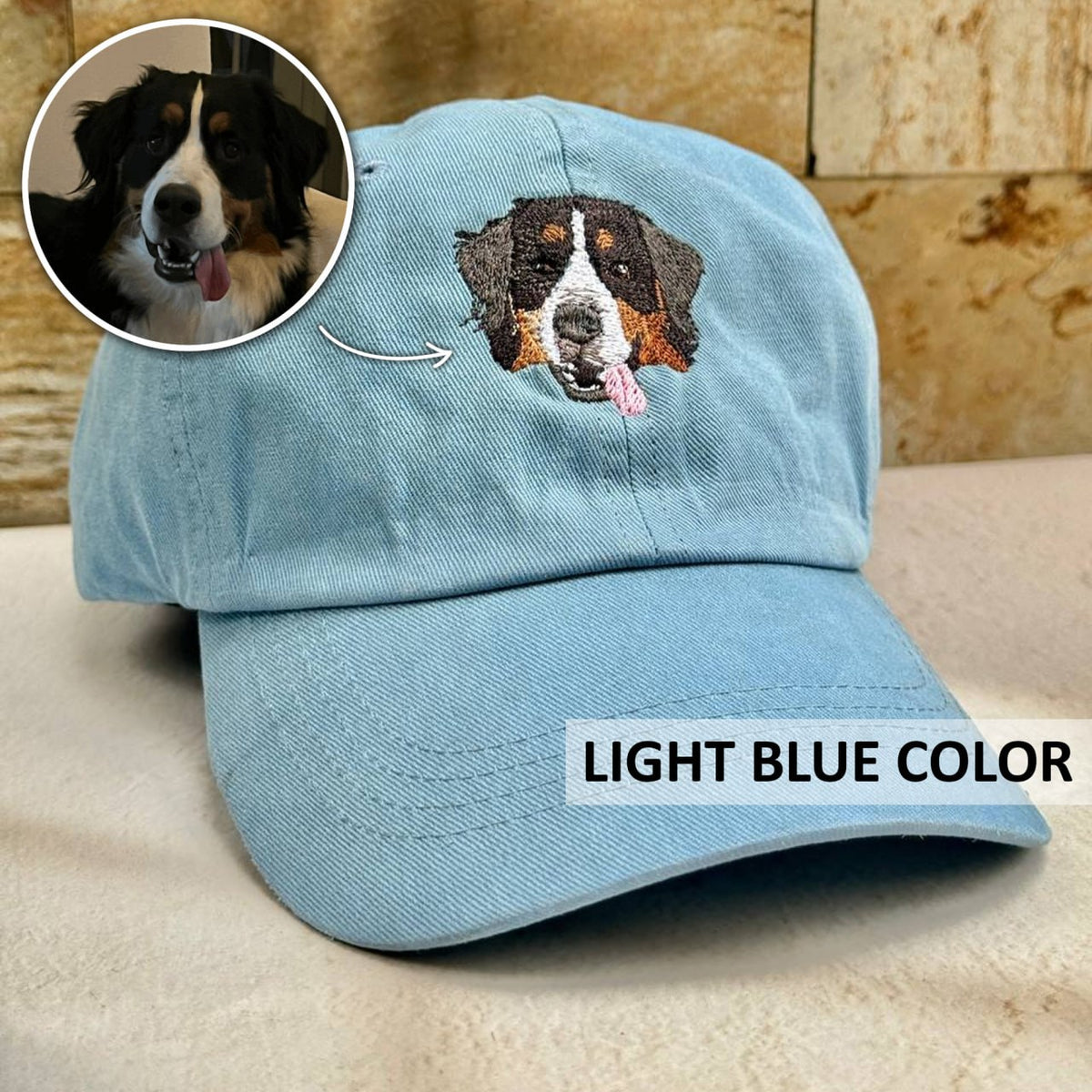 Custom Embroidered Dog Hat, Personalized Baseball Cap Using Your Dog Photo