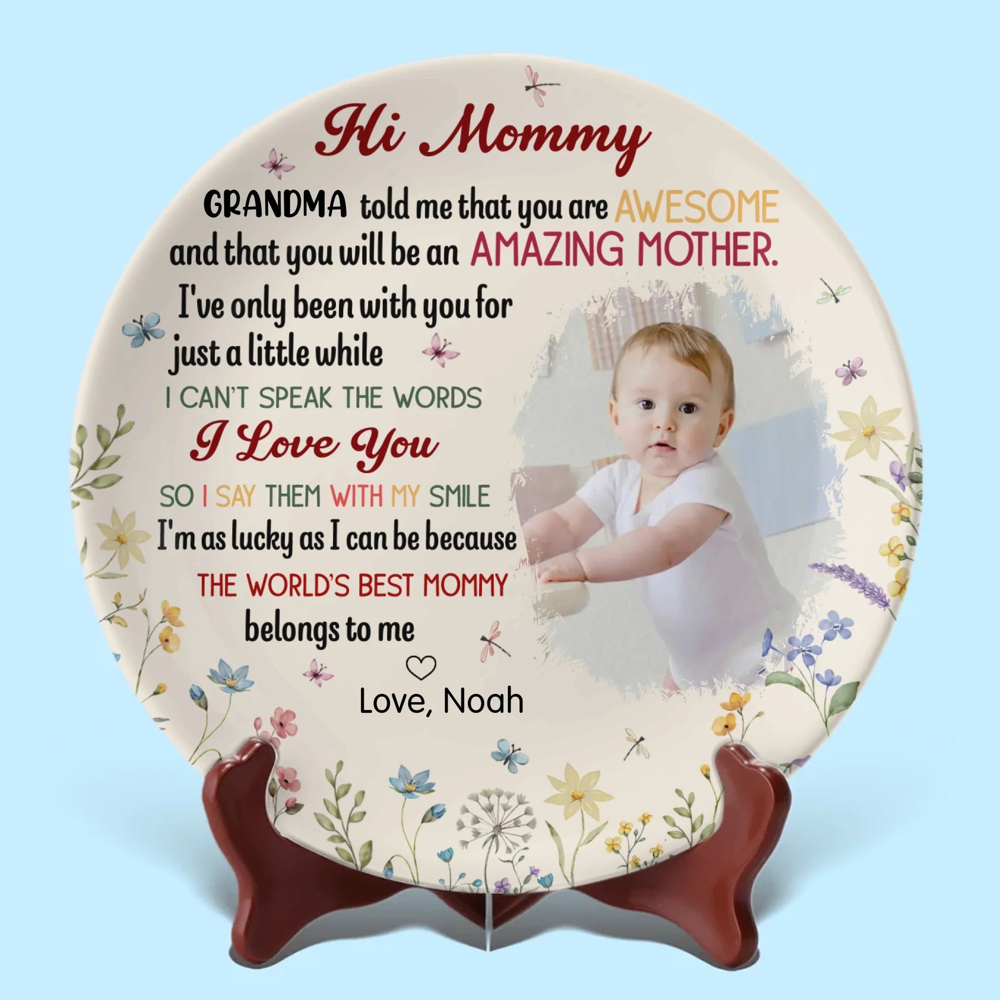 Our First Miracle, Our Forever Love Custom Baby's Photo - Personalized Ceramic Plate - Mother's Day, Baby Shower Gift, Gift For First Mom