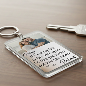 I'd Find You Sooner And Love You Longer Couple Photo - Personalized Acrylic Keychain - Anniversary Gift, Valentine's Day Gift For Couple