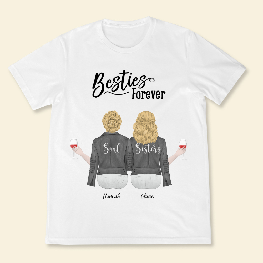 Besties Forever Wine Glass - Personalized Shirt - Gift For Sisters, Bestie, Friends banner-1_0558f76a-49a7-44ee-b78a-244a4b08f883.png