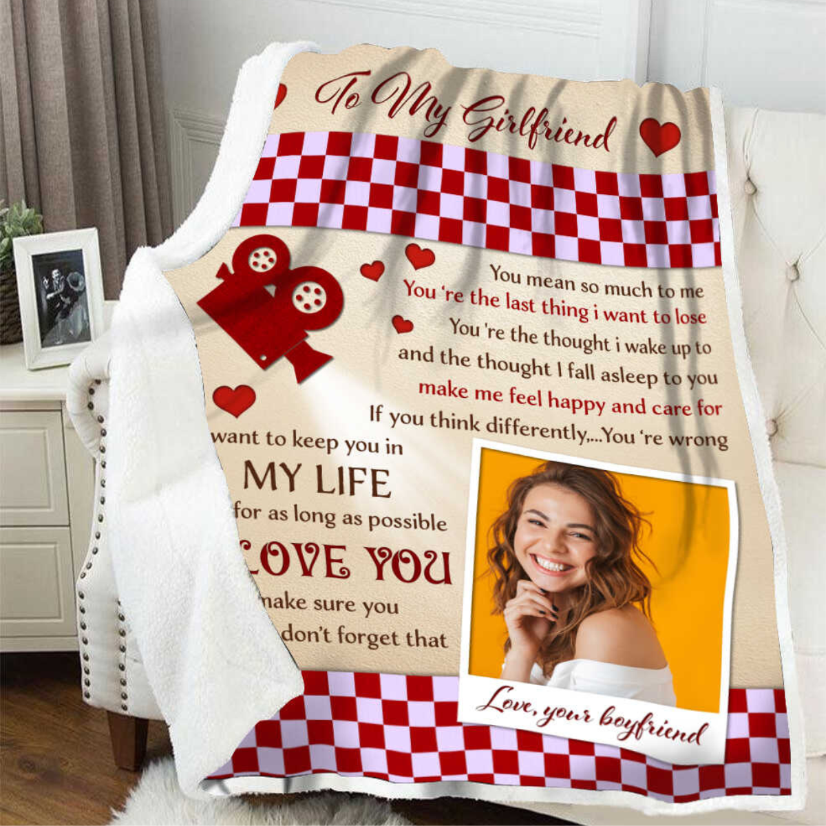 To My Girlfriend I Want To Keep You In My Life - Personalized Blanket - Gift For Girlfriend, Anniversary Gift, Valentine's Day Gift