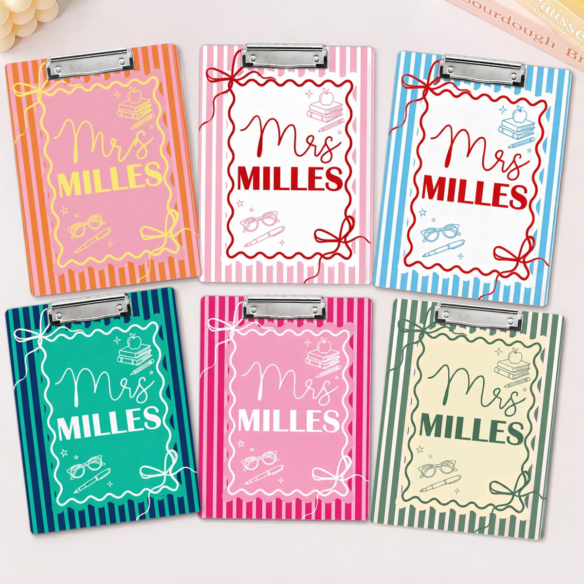 Teacher Clipboard with Name Customization Student Desk Organizer Classroom Decor Teacher Appreciation Gift School Office Supplies