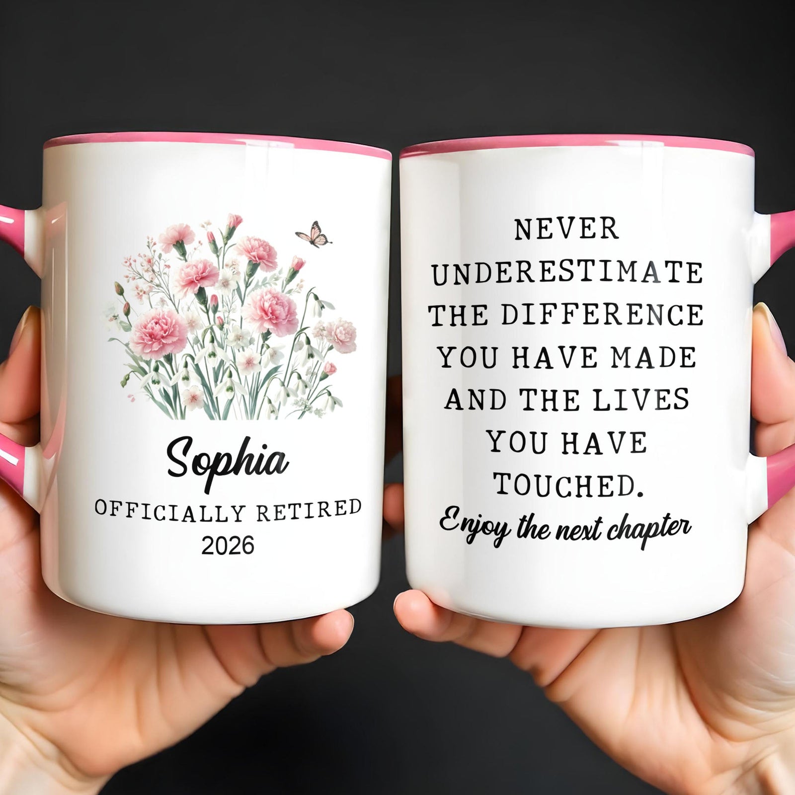 Officially Retired Never Underestimate, Accent Mug, Retirement Gift