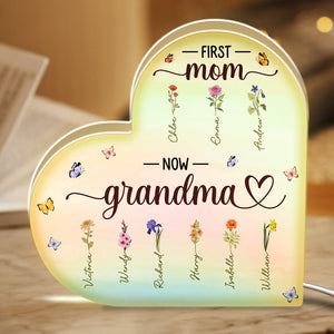 First Mom Now Grandma - Personalized Acrylic Light Box - Gift For Mom, Grandma