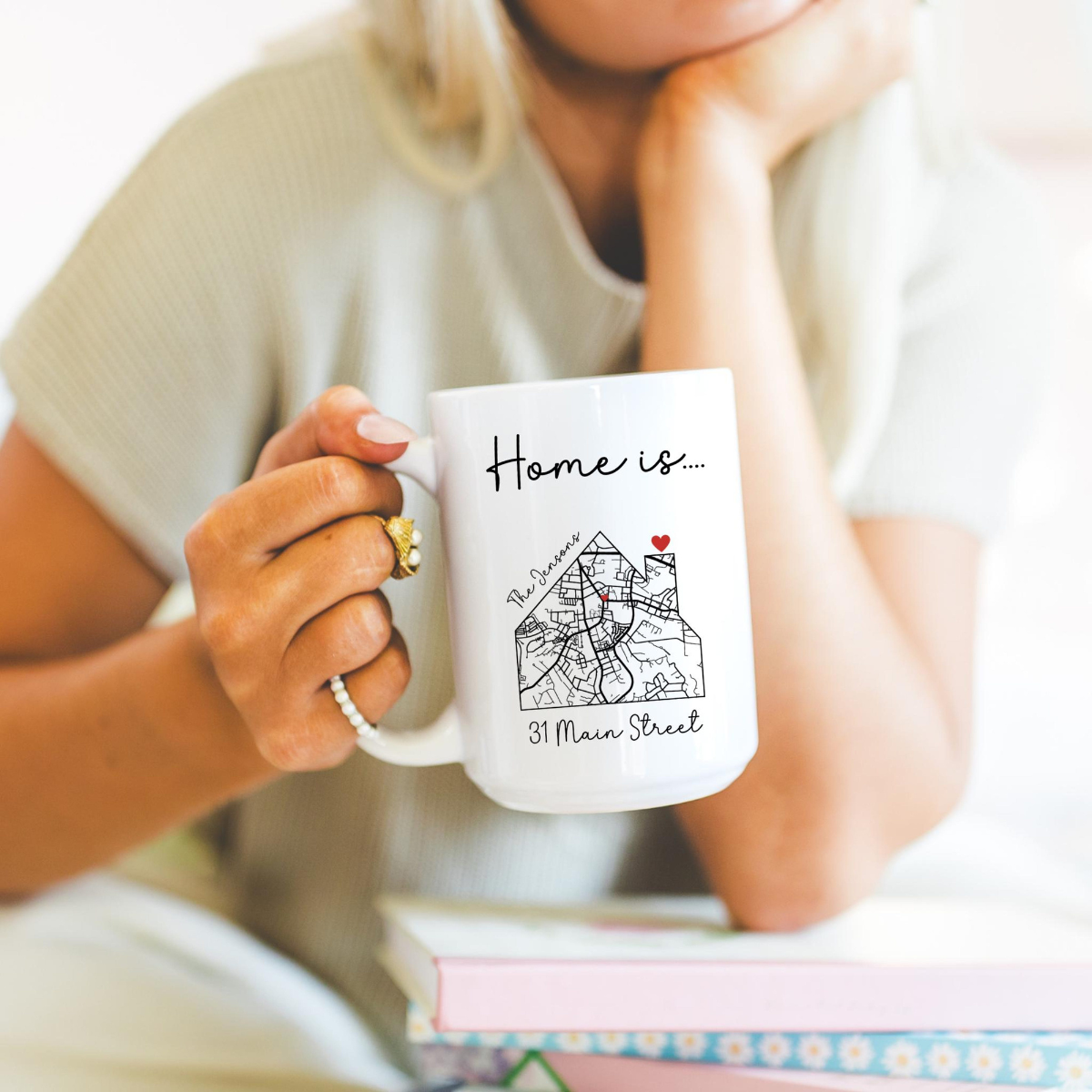 Housewarming personalized map mug, Custom new home mug, first home gift for couple, closing gift