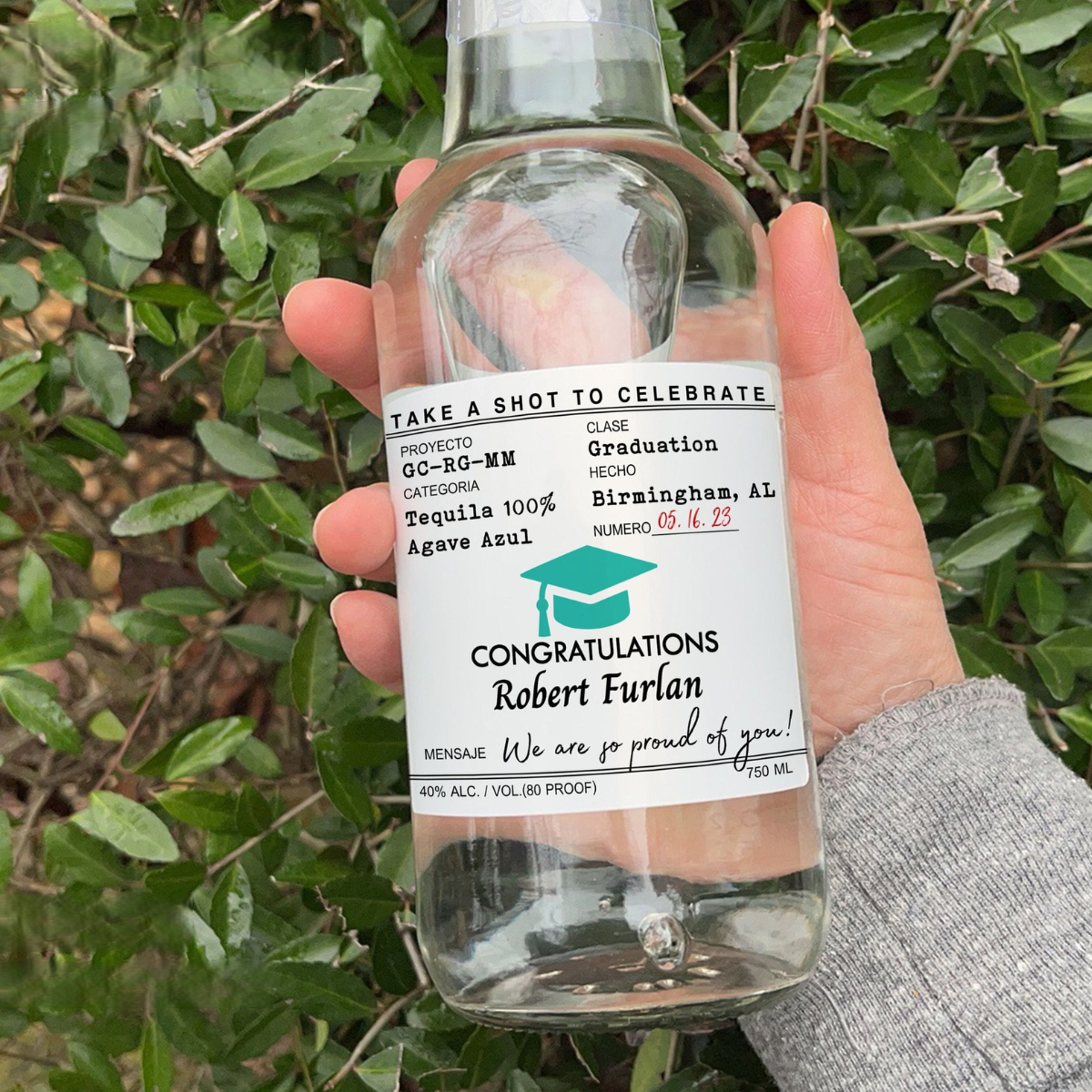 Casamigos Custom Label/Personalized Graduation Gifts/College Graduation Gift for Her/Class of 2025/Graduation Party/University Graduation