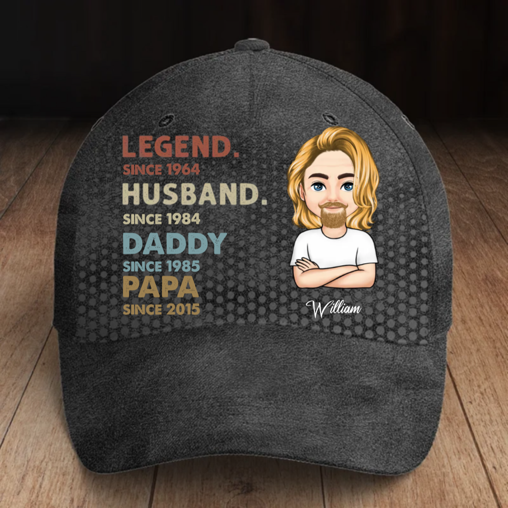 Legend Husband Daddy Papa - Personalized Classic Cap - Father's Day Gift For Dad, Grandpa