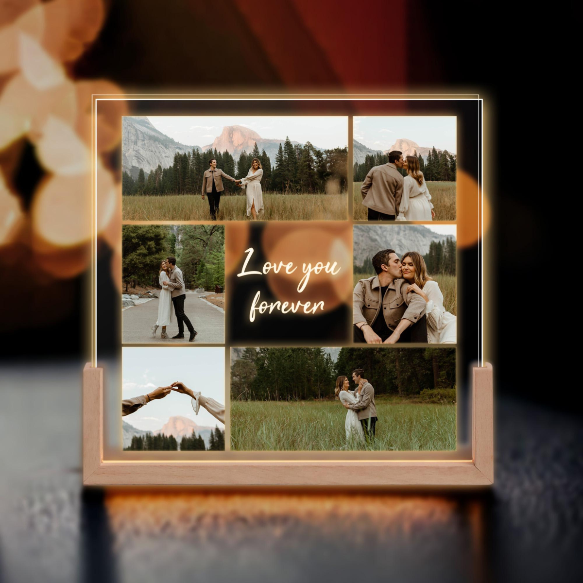 Personalized Photo Couple Desk Name Plate, Custom Picture Photo Night Light, Couple Photo Lamp, Anniversary Gift, Couple Gift Valentine Gift