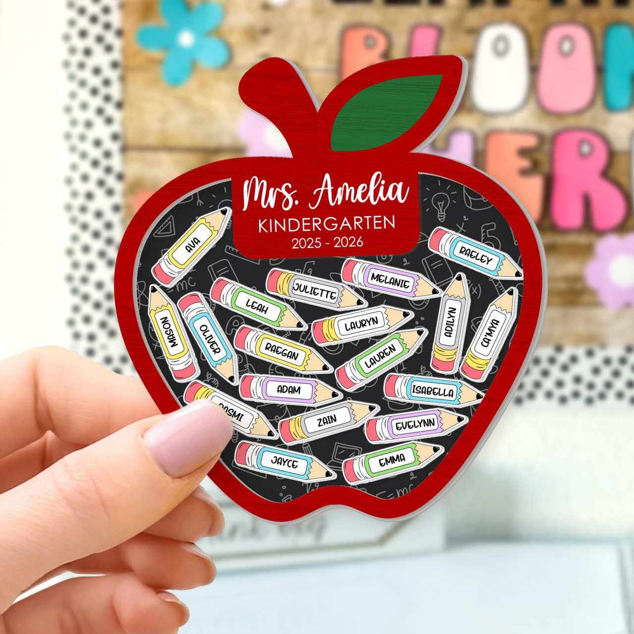 Personalized Teacher Apple Magnet, Custom Teacher Shaker Magnet, Teacher Appreciation Gifts, Teacher Locker Magnet, Thank You Teacher Gift