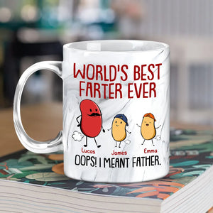 World's Best Father Ever - Personalized Marble Mug - Gift For Dad, Papa, Father's Day Gift