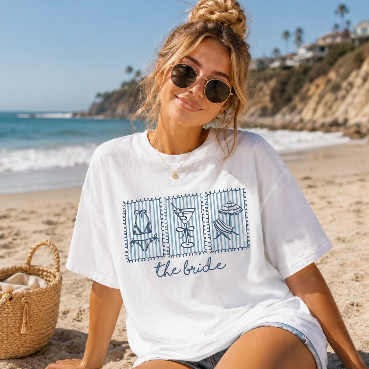 Custom Beach Bachelorette Shirts, Miami Bridal Party, Beach Bach Cover Up, Coastal Bridal Party Tee, Bride Squad Outfit, Martini Bach Tops