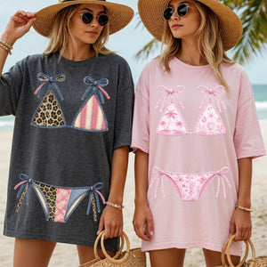 Trendy Beach Bikini Comfort Colors Shirt, Leopard Lake Girl Shirt, Cute Beach Vacation 2026 Shirt