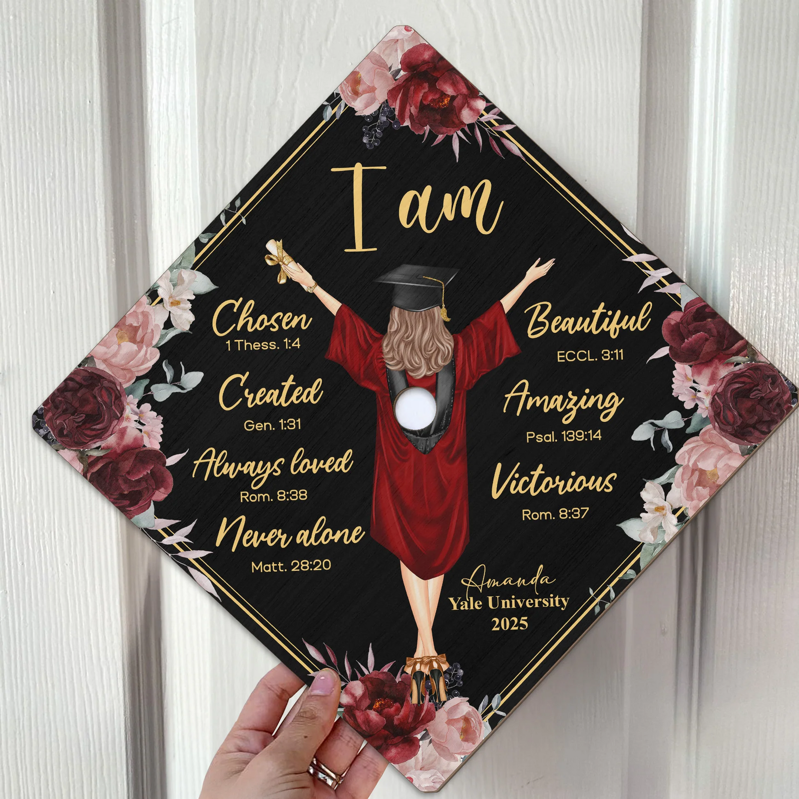 God Says I Am - Personalized Graduation Cap Topper - Graduation Gift