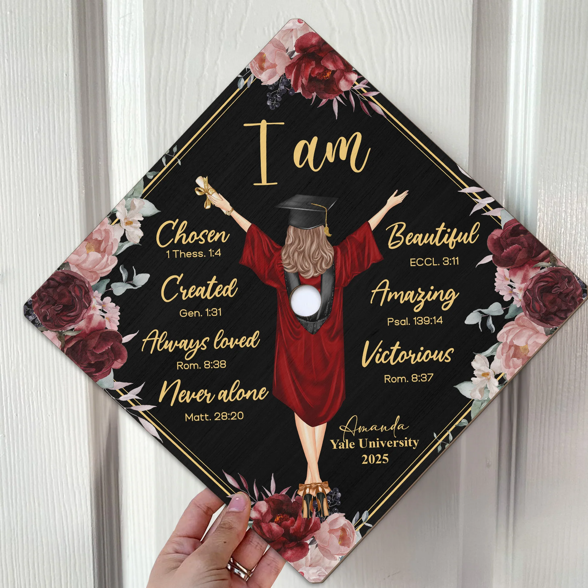 God Says I Am - Personalized Graduation Cap Topper - Graduation Gift