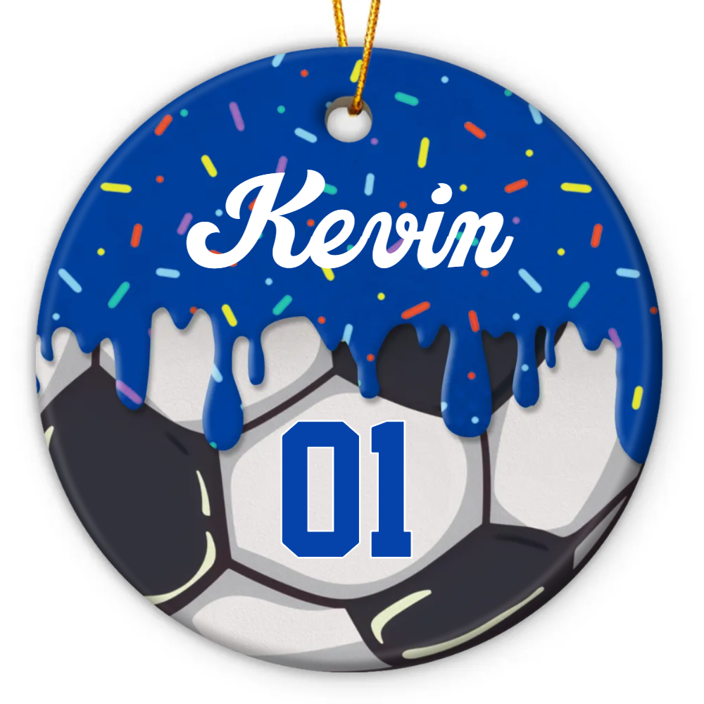 Personalized Soccer Ornament, Custom Name & Number Soccer Gift, Soccer Christmas Ornament for Player or Team, Soccer Player Keepsake