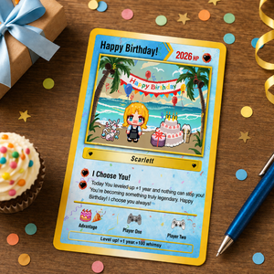 Custom PKM Birthday Cards, Birthday-Themed Trading Cards, Birthday Gifts, Birthday Card, Gifr for Friends, Gifts for Game Lover
