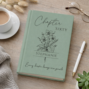 60th Birthday Gift for Women or Men, Chapter 60 Name Journal, Birth Month Flower Notebook, Personalized 60 Years Old Birthday Present