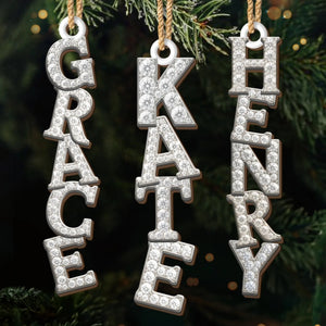 Glitter Custom Letter Ornament, Christmas, Birthday Gift For Family