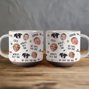 Custom Baby Face Pottery Mug Gift for Dad, Personalized Photo Mug for Dad, Fathers Day Gift for Dad Papa, Pops Dada Gift, New Dad Gift