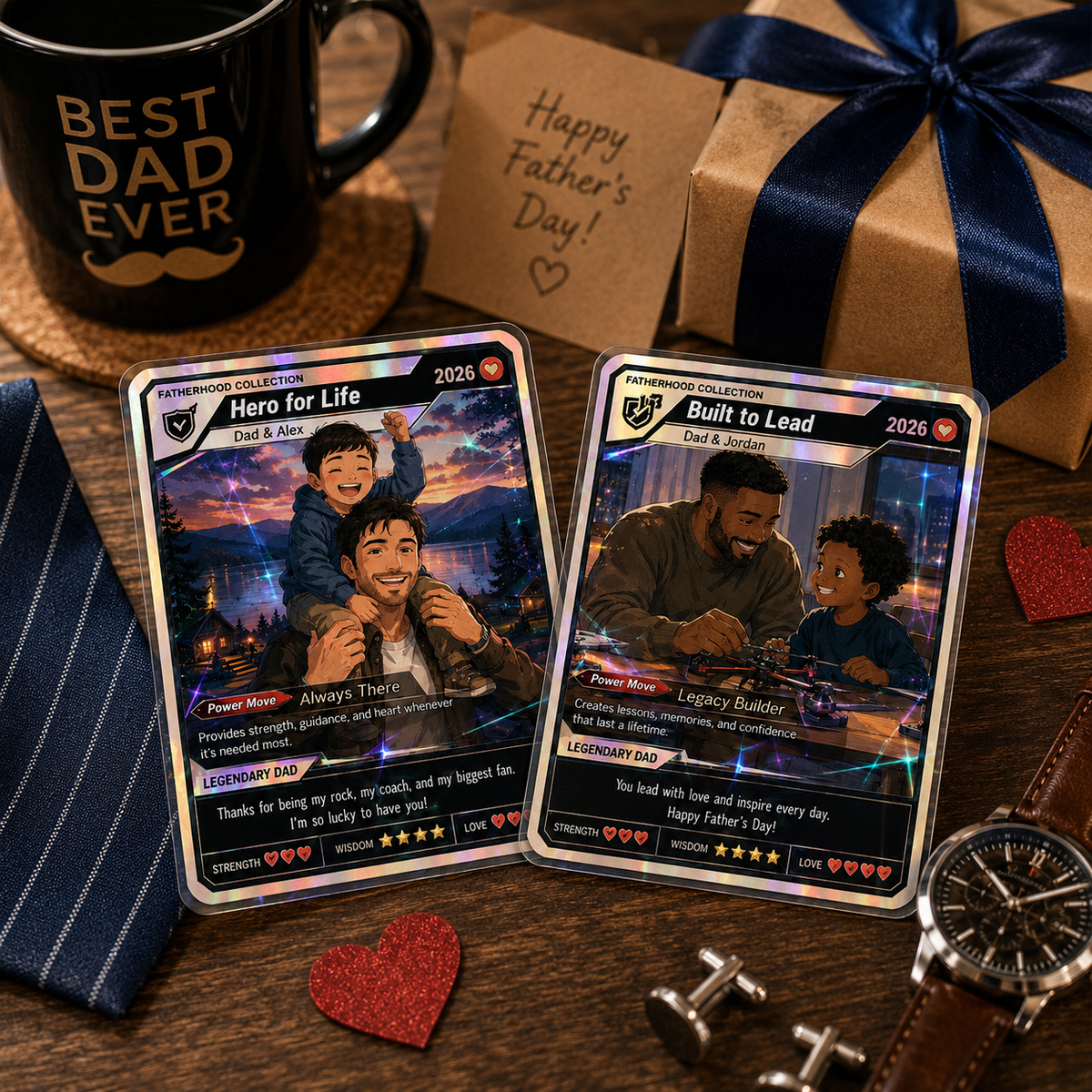 Unique Father s Day Gift for Dad, Custom Trading Card Collection, Fatherhood Collection, Unique Gift For Dad