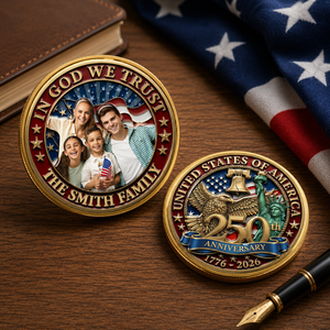 In God We Trust - Personalized Commemorative Keepsake Coin - Gift For Family, Patriotic Gift, 4th Of July