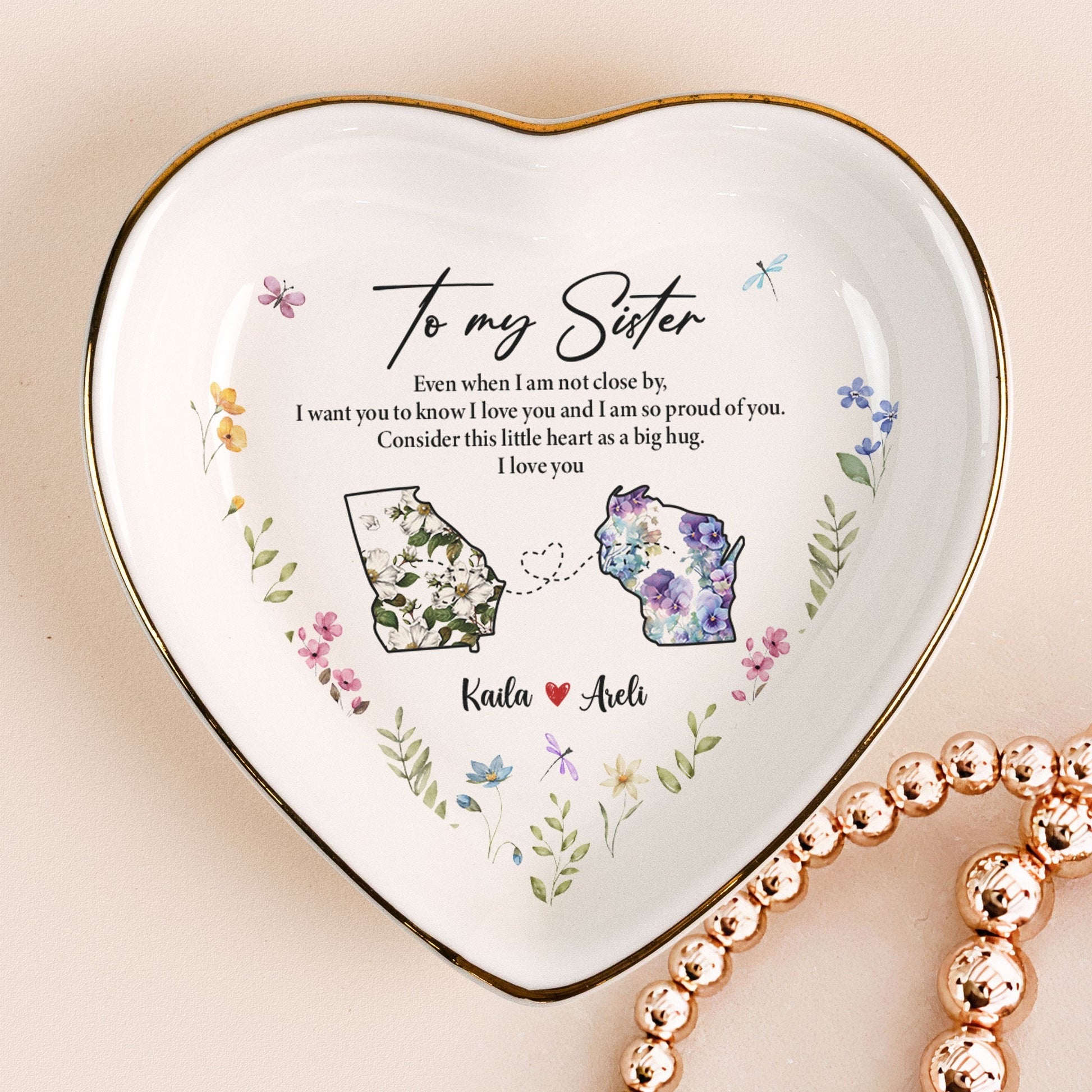 I'm So Proud Of You Sister - Personalized Jewelry Plate - Gift For Sister