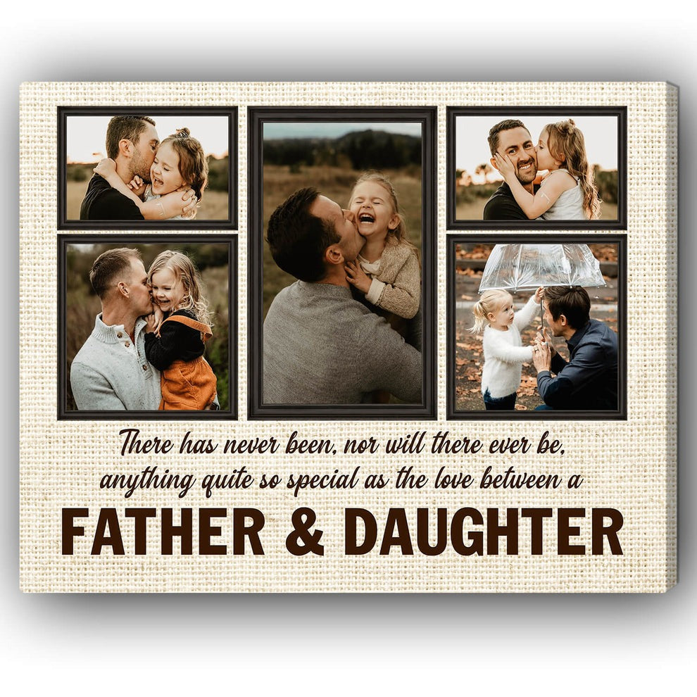 Love Between Father & Kid - Personalized Canvas - Father's Day or Birthday gift for Dad from Daughter & Son