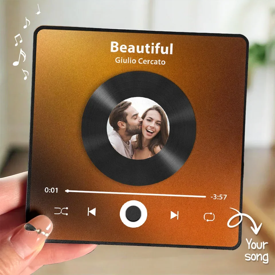 Custom Photo I Love You Forever & Always - Personalized Music Fridge Magnet - Gift For Couple, For Him, For Her, Anniversary Gift