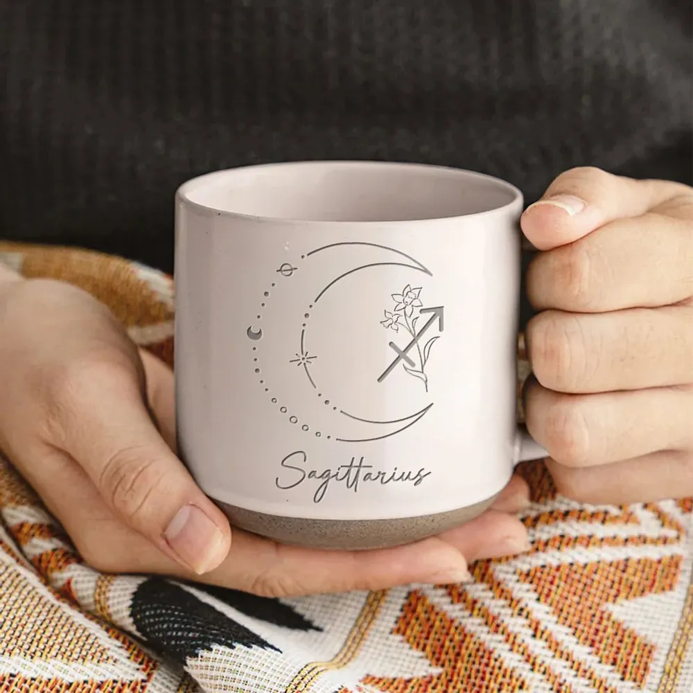 Custom Zodiac Sign - Personalized Pottery Mug - Gift For Family, Mom, Sister, Besties