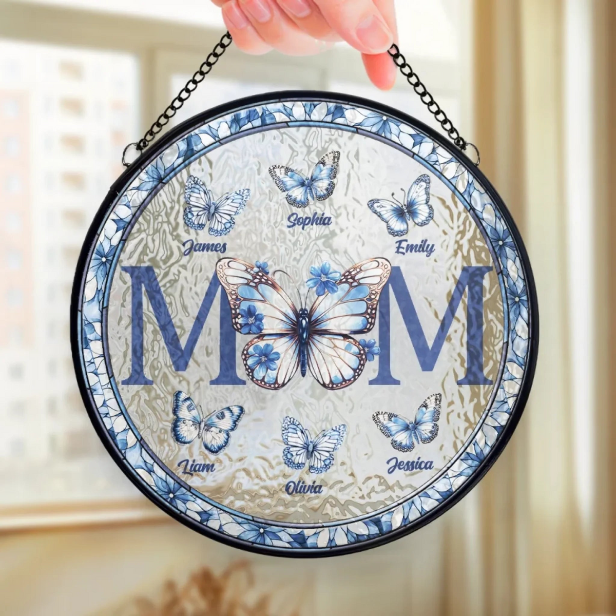 Mom Your Love Like A Butterfly - Personalized Suncatcher Stained Glass - Gift For Daughter On Mother's Day