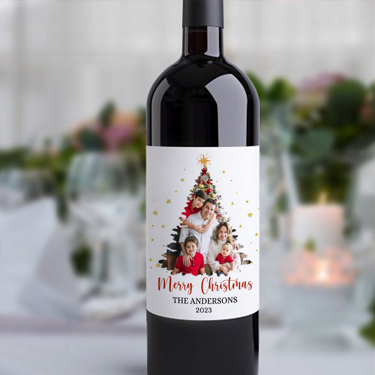 Christmas Photo Wine Labels, Personalized Christmas Gift, Holiday Party Favors, Christmas Labels, Holiday Photo Gift, Christmas Party Wine Gift