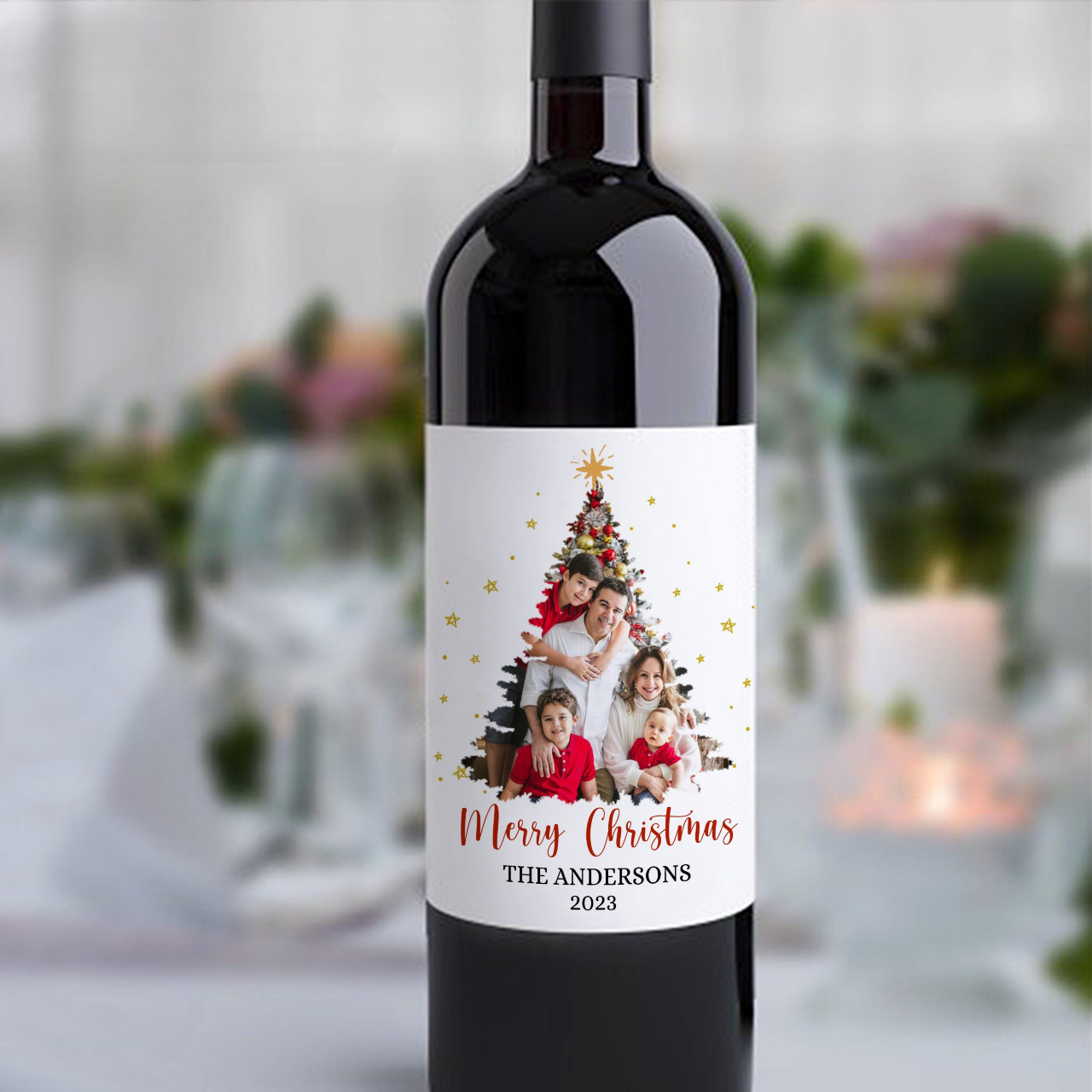 Christmas Photo Wine Labels, Personalized Christmas Gift, Holiday Party Favors, Christmas Labels, Holiday Photo Gift, Christmas Party Wine Gift