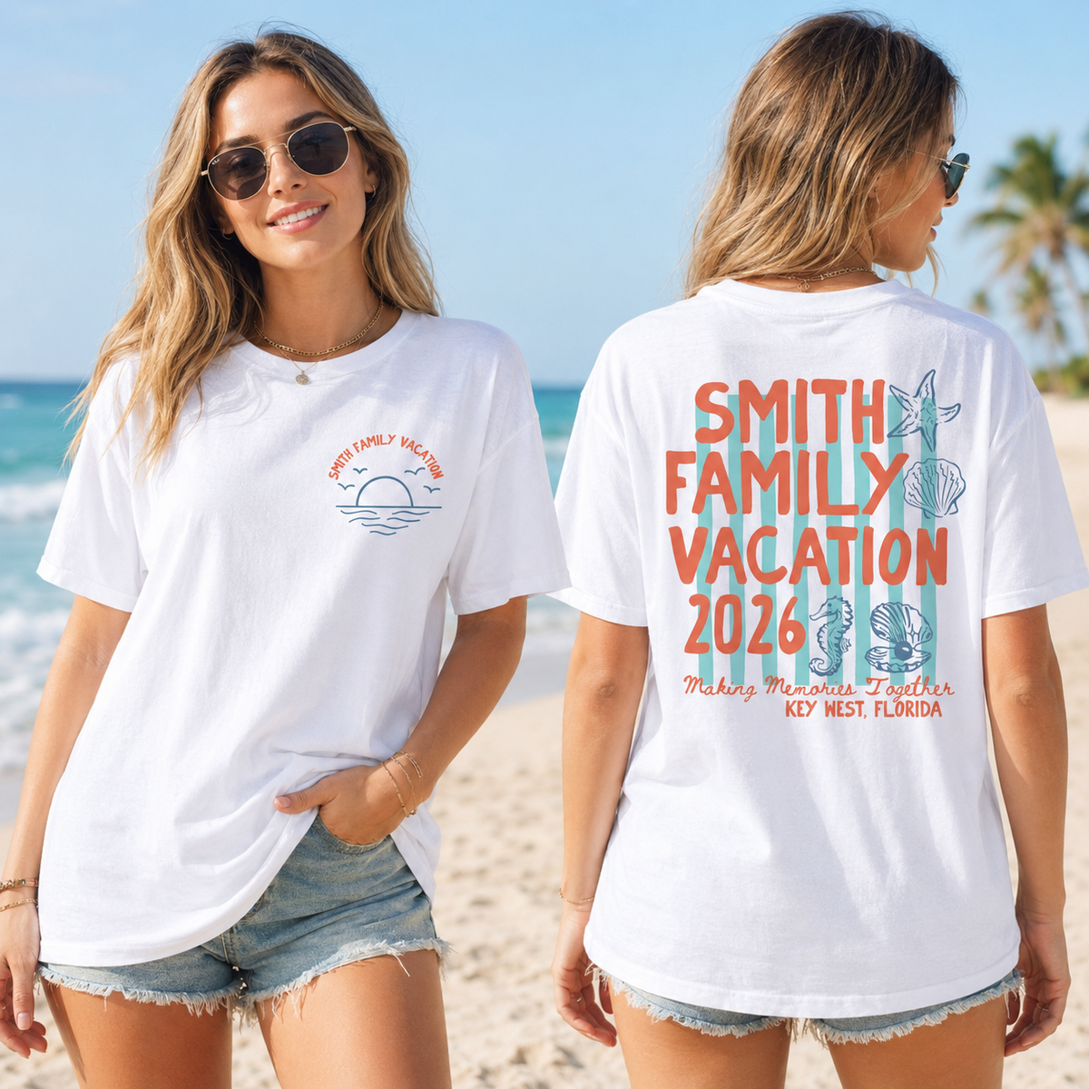 Custom Beach 2026 Family Vacation Shirt, Matching Summer Vacation Tee Comfort Colors Tee Family Beach Trip Shirt, Island Tropical Family Tee