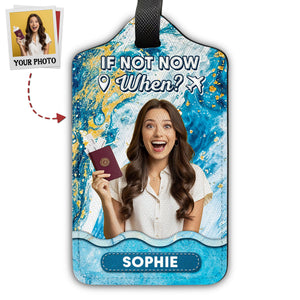 Blue Waves Are Calling - Personalized Luggage Tag - Gift For Traveller