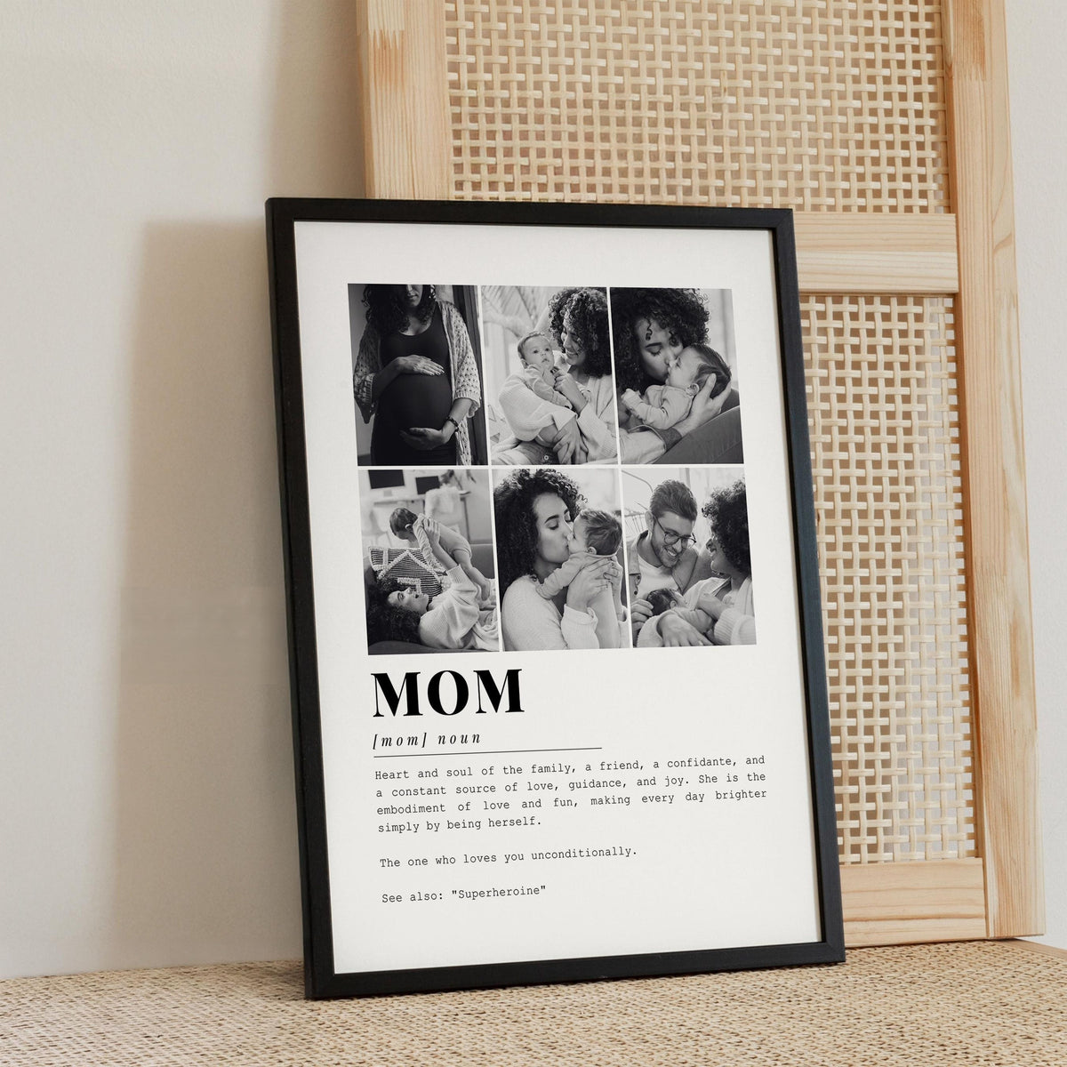Mom Definition Upload Photo - Personalized Canvas - Gift For Mother, Mom, Mother's Day Gift