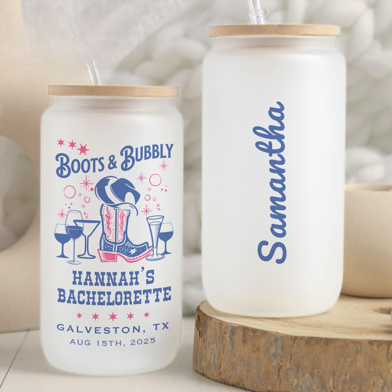 Cowgirl Bachelorette Glass Tumbler, Custom Boots and Bubbly Bach Party, Country Bridal Party Gifts Nash Bash Party Favors, Last Rodeo Glass Cup