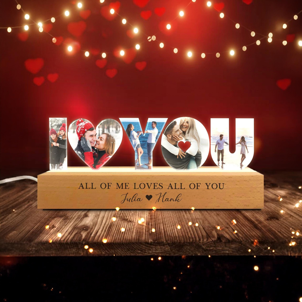 Personalized Couple Photo Collage Night Light, Valentines Gift, Anniversary Gift, Wedding Gift, Engagement Gift, Gift For Couple