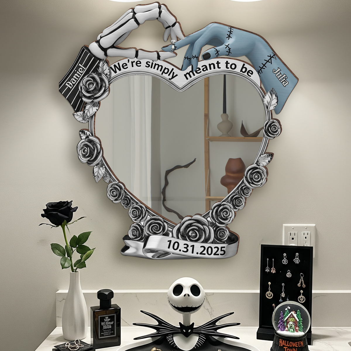 Spooky Couple Personalized Wall Hanging Mirror Gifts For Couple