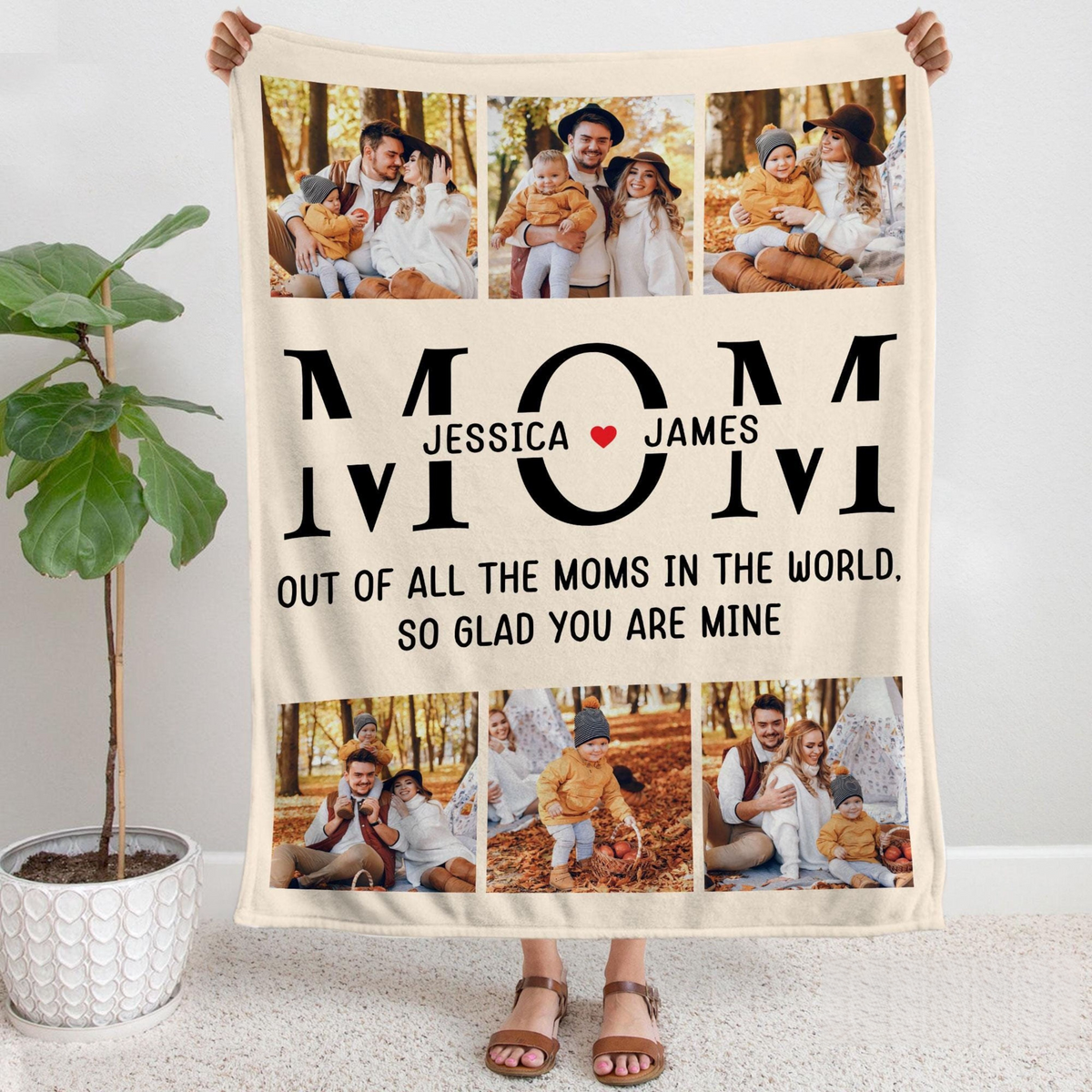 So Glad You Are Mine - Personalized Blanket - Gift For Mother